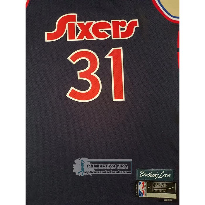 Camiseta Philadelphia 76ers Ben Paul Millsap NO 31 Ciudad 2021-22 Azul